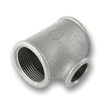 1" x 1 1/4" x 1" Galvanised Three Way Tee Malleable Pipe Fitting (fig.130R)