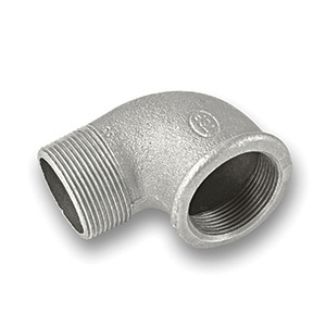 90° Galvanised MxF Elbow Malleable Pipe Fitting