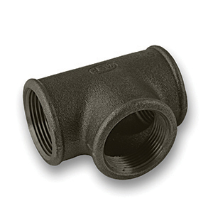 Black Equal Tee Malleable Pipe Fitting