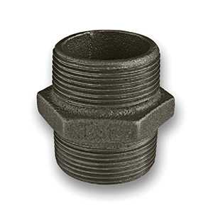 Black Hexagon Nipple Malleable Pipe Fitting