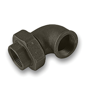 Black 90° FxF Union Elbow Malleable Pipe Fitting