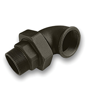 Black 90° MxF Union Elbow Malleable Pipe Fitting