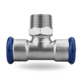 Press-Fit 316L Stainless Steel Tee with BSPT Male Thread Press-Fit 316L Stainless Steel Tee with BSPT Male Thread