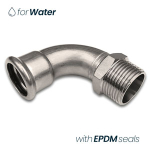 15mm x 1/2" 90&deg; Elbow Adapter with BSPT Male Thread