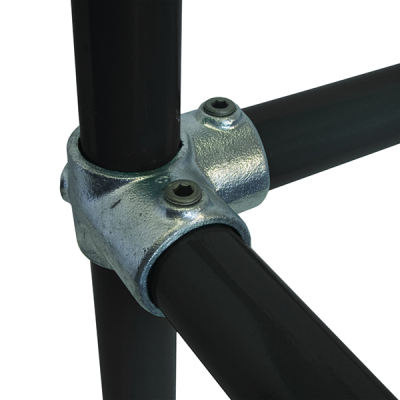 1Inch (G25) C21 Corner c/w Through Tube Tube/Pipe Clamp