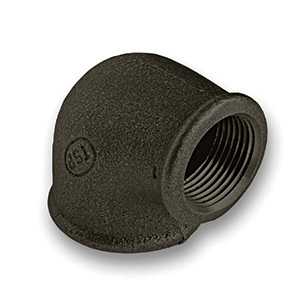 1 1/2Inch x 3/4Inch Black 90° Reducing Elbow