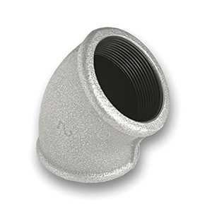 45° Galvanised FxF Elbow Malleable Pipe Fitting