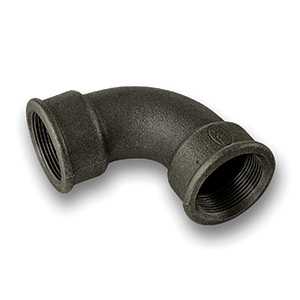 Black 90° FxF Short Bend Malleable Pipe Fitting