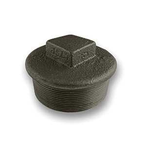 Black Square Head Beaded Plug Malleable Pipe Fitting