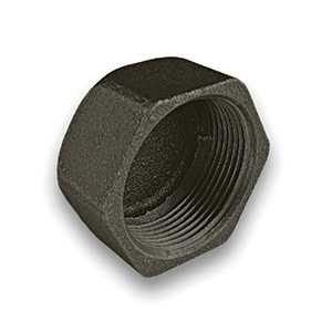 Black Hexagon Cap Malleable Pipe Fitting
