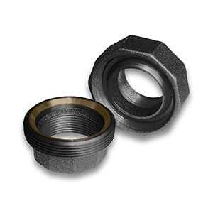 Black Spherical/Taper Seat Bronze/Iron Union Malleable Pipe Fitting