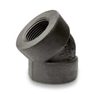 45° Mild Steel Black FxF Elbow EN10241