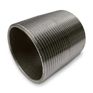 Mild Steel Black Close Taper Nipple EN10241