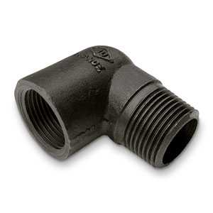 Intrinsic&reg; 90&deg; Mild Steel Black MxF Elbow EN10241