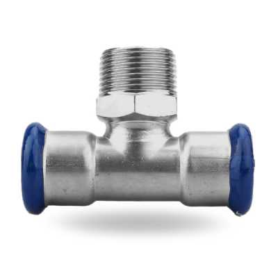 316L Stainless Steel Tee with BSPT Male Thread