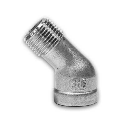 BSPT/ BSPP 45° MxF Elbow 150lb 316 Stainless Steel
