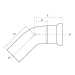 316L Stainless Steel 45° MxF Elbow